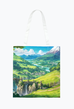 Torba ekologiczna na zakupy full print Fantasy Chatka Kraina Hobbita 1