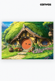 Plakat obraz canvas poziomy A2 Fantasy Kraina Hobbita 1