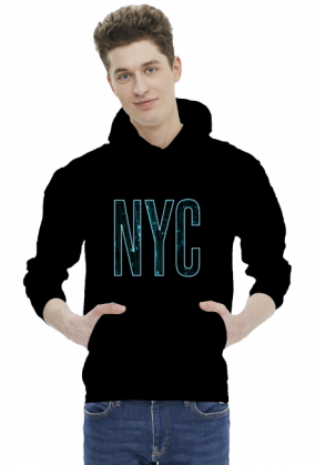 Bluza męska z kapturem napis NYC v2