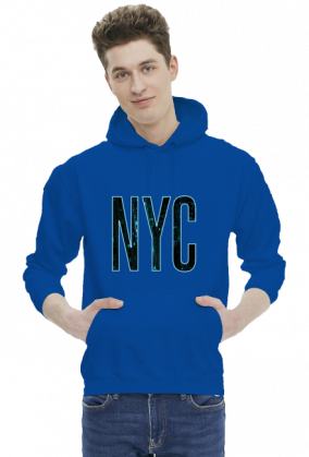 Bluza męska z kapturem napis NYC v2