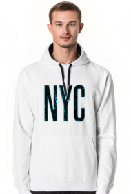 Bluza męska z kapturem napis NYC v3