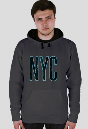 Bluza męska z kapturem napis NYC v3