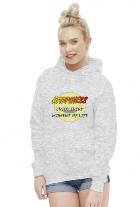 Bluza damska z kapturem Happiness szczęście