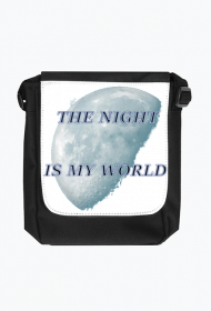 Torba reporterka z napisem The night is my world