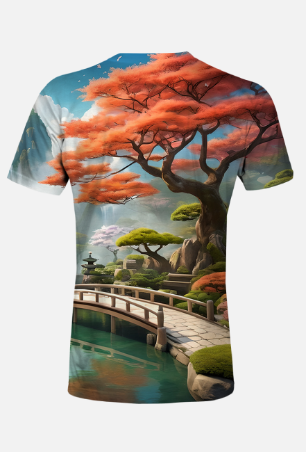 Meska koszulka T-Shirt z nadrukiem full print Japonia 1