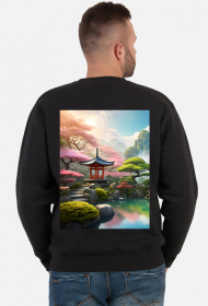 Bluza bez kaptura z nadrukiem na plecach Japonia 1