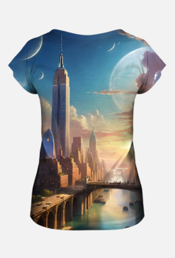 Damska koszulka bluzka z nadrukiem full print New York 1