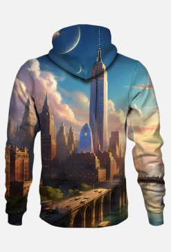 Bluza z kapturem z nadrukiem full print New York 1