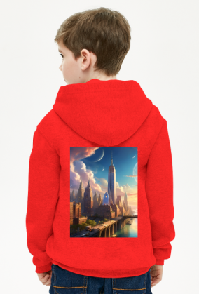 Bluza dziecieca rozpinana z kapturem z nadrukiem New York 1