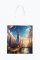 Ekologiczna torba zakupowa z dlugimi uszami z nadrukiem full print New York 1
