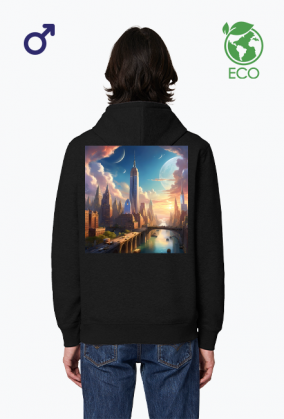 Ekologiczna bluza z kapturem z nadrukiem New York 1