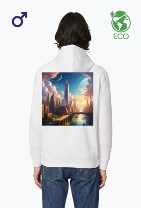 Ekologiczna bluza z kapturem z nadrukiem New York 1