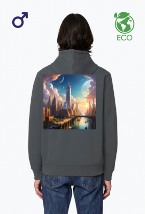 Ekologiczna bluza z kapturem z nadrukiem New York 1