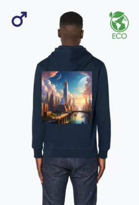 Ekologiczna bluza z kapturem z nadrukiem New York 1