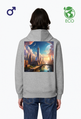 Ekologiczna bluza z kapturem z nadrukiem New York 1
