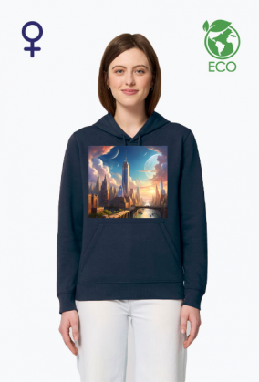 Ekologiczna bluza z kapturem z nadrukiem New York 1