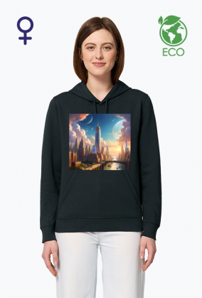 Ekologiczna bluza z kapturem z nadrukiem New York 1