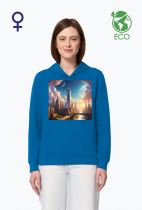 Ekologiczna bluza z kapturem z nadrukiem New York 1