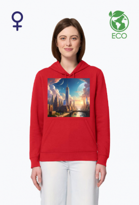 Ekologiczna bluza z kapturem z nadrukiem New York 1
