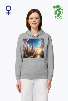 Ekologiczna bluza z kapturem z nadrukiem New York 1