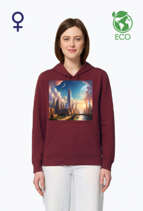Ekologiczna bluza z kapturem z nadrukiem New York 1
