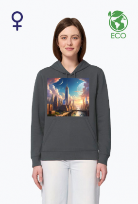 Ekologiczna bluza z kapturem z nadrukiem New York 1