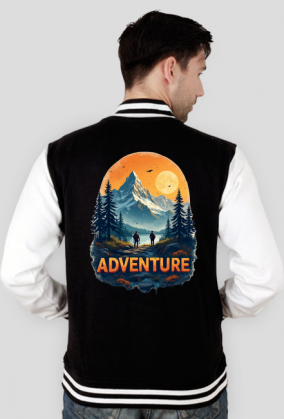 Bluza rozpinana bez kaptura z nadrukiem college ADVENTURE 1