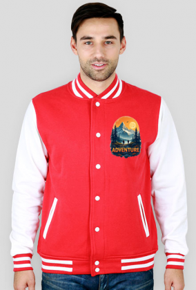 Bluza rozpinana bez kaptura z nadrukiem college ADVENTURE 1