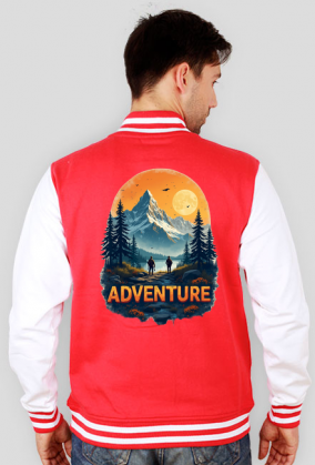 Bluza rozpinana bez kaptura z nadrukiem college ADVENTURE 1