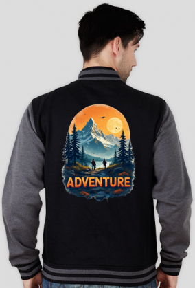 Bluza rozpinana bez kaptura z nadrukiem college ADVENTURE 1