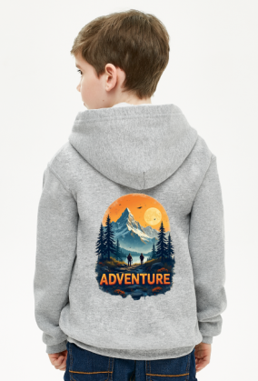 Bluza dziecieca rozpinana z kapturem z nadrukiem ADVENTURE 1