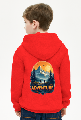 Bluza dziecieca rozpinana z kapturem z nadrukiem ADVENTURE 1