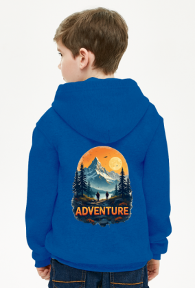 Bluza dziecieca rozpinana z kapturem z nadrukiem ADVENTURE 1