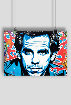 Plakat poziomy A2 Ben Stiller grafitti 1