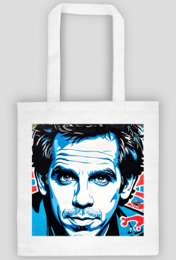 Torba na zakupy z dlugimi uszami z nadrukiem Ben Stiller grafitti 1