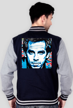 Bluza rozpinana college z nadrukiem na plecach Ben Stiller grafitti 1