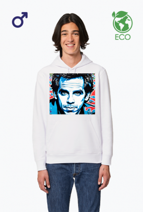 Ekologiczna bluza z kapturem z nadrukiem Ben Stiller grafitti 1