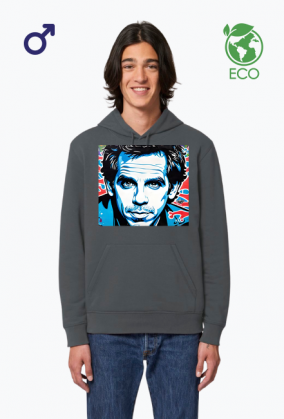 Ekologiczna bluza z kapturem z nadrukiem Ben Stiller grafitti 1
