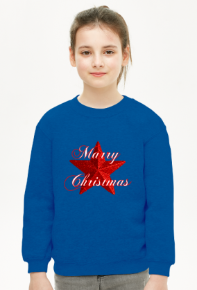 Bluza dziewczęca Merry Christmas Wesołych Świąt czerwona gwiazda