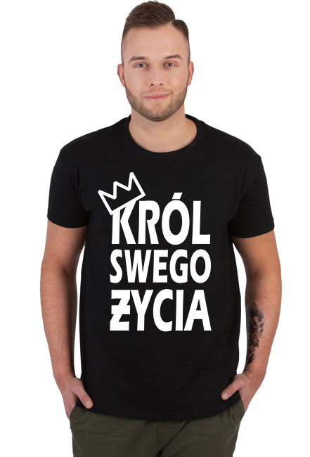 T-shirt Chillera „Król Swego Życia” – Czarny