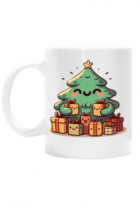 Kubek "Świąteczne Przytulenie – Choinka i Prezenty"