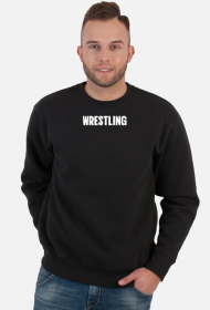 Czarna bluza z małym napisem "WRESTLING" v04b