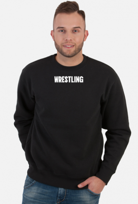 Czarna bluza z małym napisem "WRESTLING" v04b