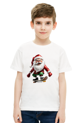 T-shirt mikołaj na deskorolce