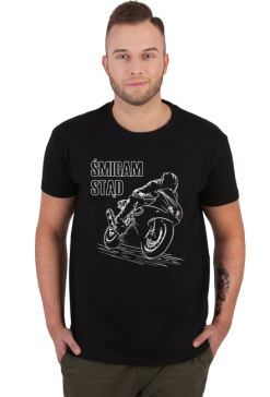 Koszulka męska T-shirt dla motocyklisty Śmigam stąd