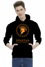 Czarna bluza z kapturem z dużym logo "Spartan Kraków"