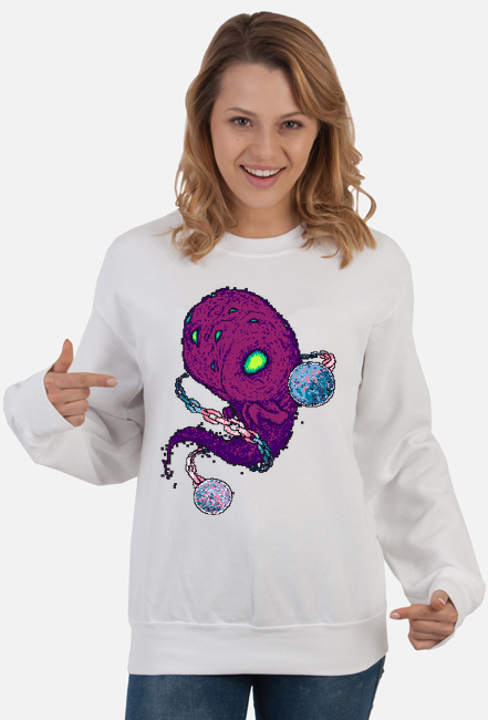 Bluza Damska Klasyczna Kosmiczna Metalowa Zjawa Pixel Art