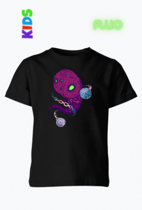 Koszulka Dziecięca Fluorestencyjna Kosmiczna Metalowa Zjawa Pixel Art