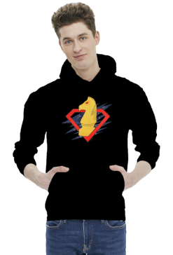 Super skoczek - szachy - bluza męska z kapturem