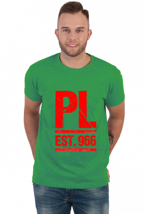 czerwony napis PL POLSKA oraz 966